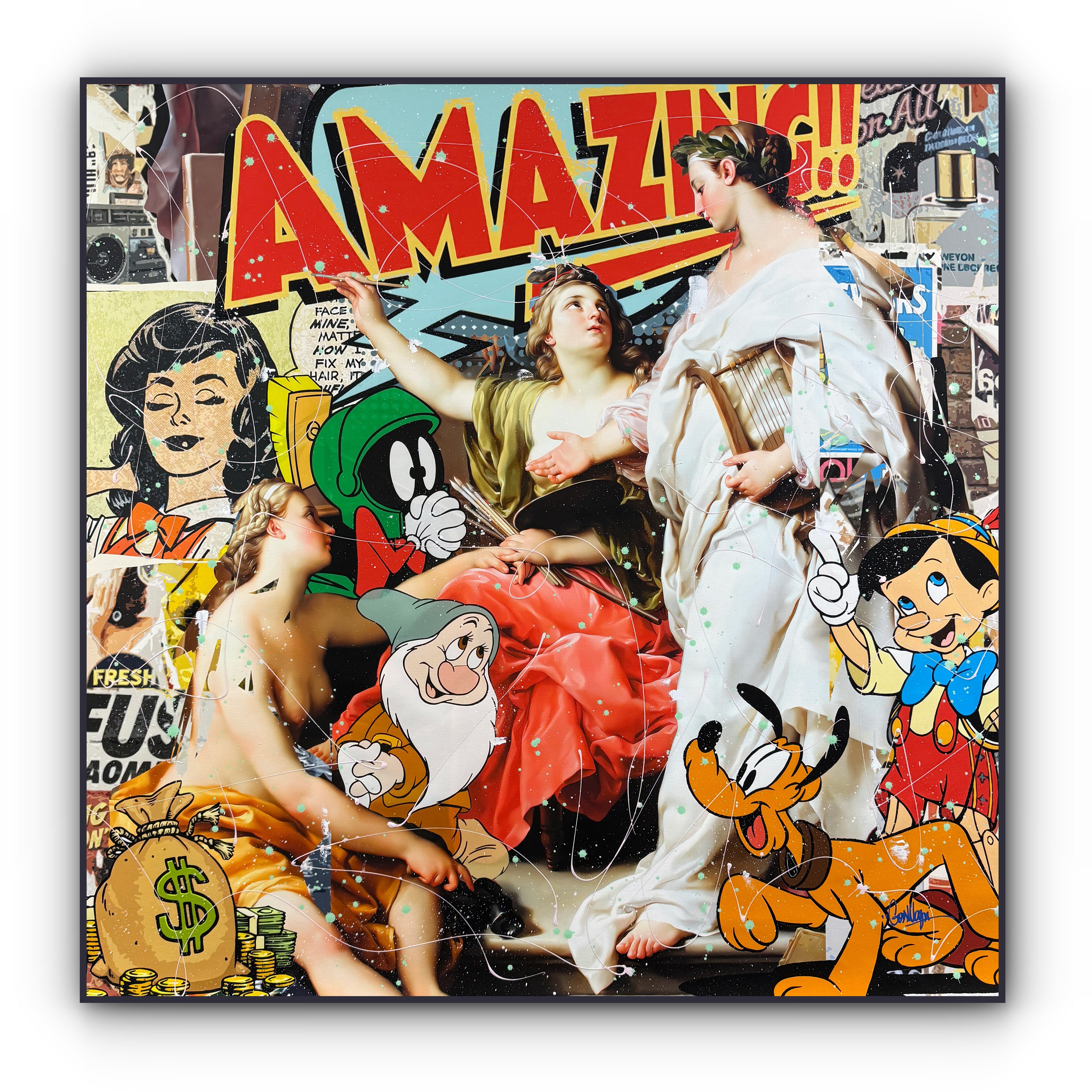 AVOCA - obra original 1/1, técnica mixta sobre lienzo, 102x102cm, Cross Magri